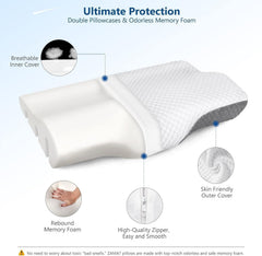Memory Foam Pillows Supports Neck Pain & Shoulder Pain, Pillows Model - B2 | Contour Cervical Orthopedic Pillows, Ergonomic Cervical Pillow Neck Support Pillow For Side Back