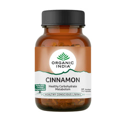 Organic India Cinnamon, Healthy Carbohydrate Metabolism And Healthy Conscious Living, Improves Appetite And Digestion | 60 Capsules 100gm 0.2lbs