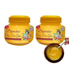 100% Natural Cow Desi Ghee By Brijmohan | Naturally & Healthy Pure Desi Ghee For Improves Digestion | 1 Litre (500ml * 2) 33.8 Ounce | Jar Pack