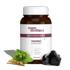 Man Matters Shilajit Ashwagandha, Gokshura, Safed Musli Capsules For Men, 20 Ayush - Approved Ayurvedic Herbs, Helps Maintain Overall Health | 60 Capsules 100gm 0.2lbs