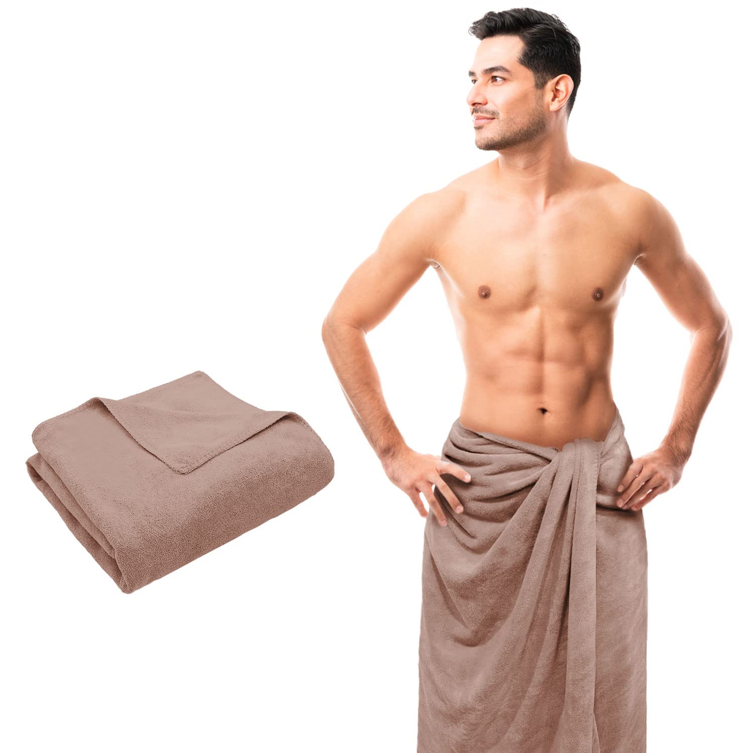 Sassoon Venir Microfiber Men XL Bath Towel 450 Gsm | Ultra Soft Material, Towel For Daily Use (Peanut)