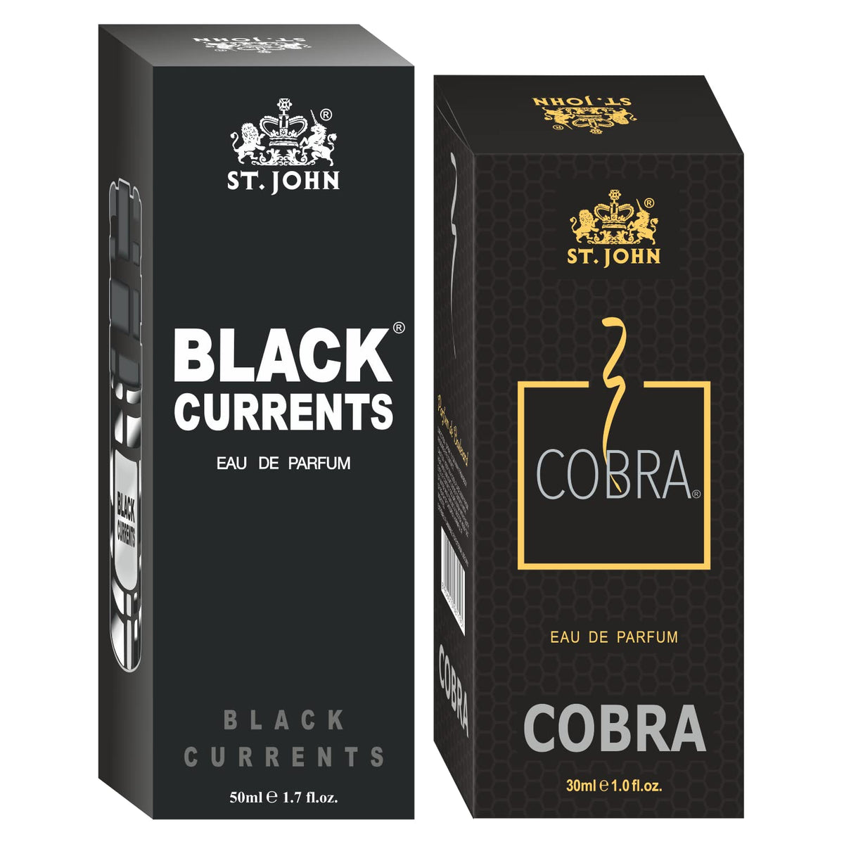 St.john Cobra Black Current 50ml 1.6 Fl.oz. & Cobra Eau De Perfume 30ml 1.0 Fl.oz. | Perfect Gift For Husband & Wife