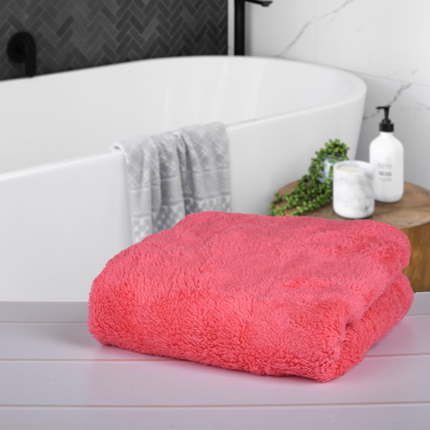 Kuber Industries Cleaning Towel 300 Gsm | Reusable Cleaning Cloths For Kitchen, Duster, Cleaning Towel (Dark Pink) Pack Of 2