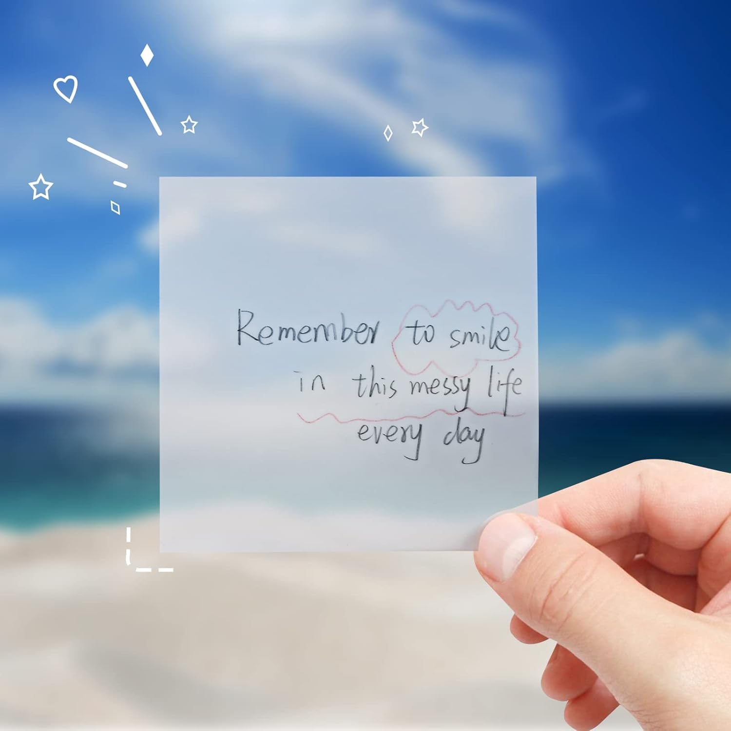 250 Sheets Transparent Sticky Notes, 3 X 3 Inch, 5 Pads | Sticky Notes For Office, School, College