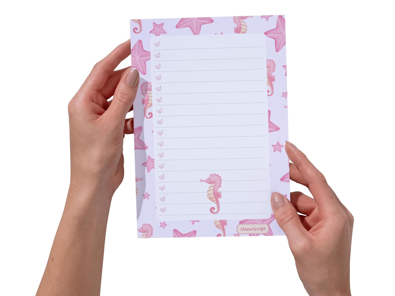 A5 Notes/To Do List Notepad, Beautiful Checklist Pad, Tear-Off Sheets (Seahorse) Pack Of 1