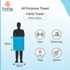 Patpug 100% Indian Ultra Soft Cotton Hand Towel 600 Gsm | For Gym, Workout, Yoga, Wash Basin (Olive Green & Teal) - 4 Piece