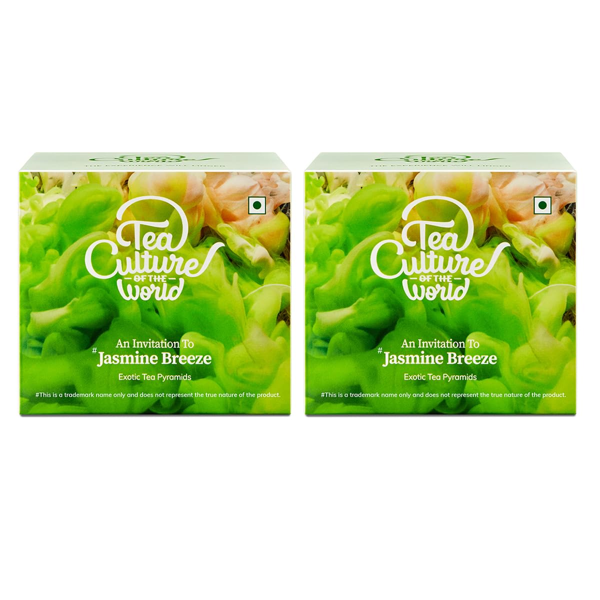 Tea Culture Of The World Jasmine Breeze Green Tea - Pack Of 2 X 16 Tea Bags | Made With Whole Leaf Green Tea, Natural Jasmine Flowers - Pure Elegance, Smooth & Floral | High Caffeine