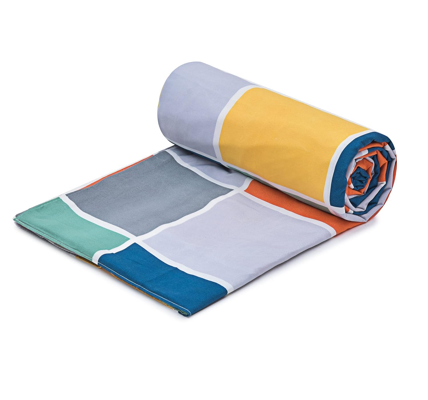 Super Soft Cotton King Size Bedsheet With 2 Pillow Cover + Comforter - 72 X 78 Inches, Multicolor | All Around Elastic Fitted | Skin Friendly & Long Lasting