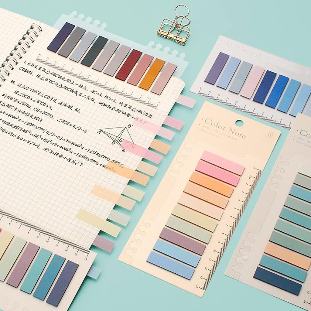 Index Tabs Sticky Notes With Ruler Multi Color Sticky Tabs For Notebook, Books - Packs Of 1