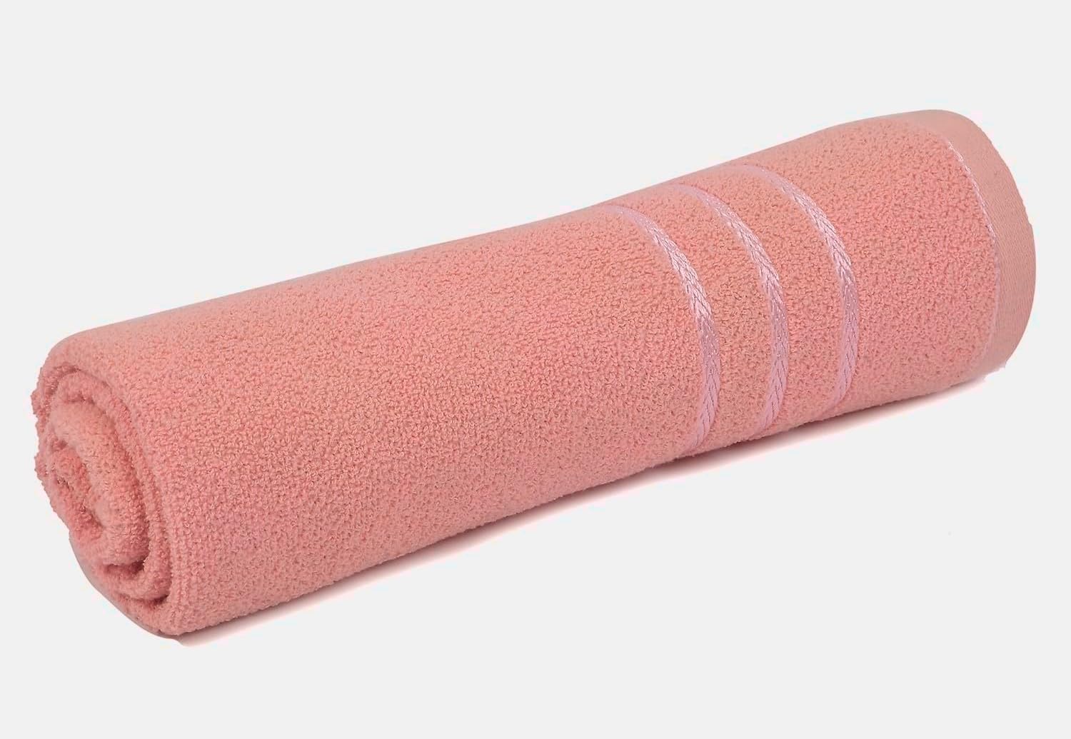 Blissful Creations 100% Cotton Bath Towels 450 Gsm | Soft & Absorbent Bath Towel For Men & Women - Urban Comfort (Peach)