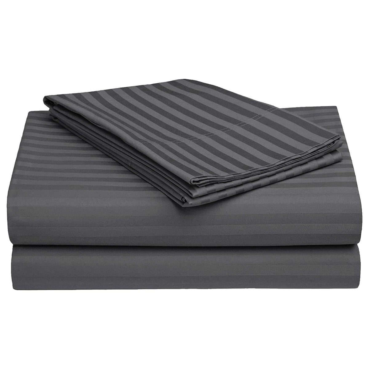 Breathable Single Size Flat Bedsheets With 1 Pillow Covers | 60 X 90 Inches, Grey | Wrinkle Resistant & Soft Skin Safe | 144 Thread Count