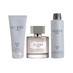 Guess 1981 EDT Perfect Gift Set For Men 3.4 Fl.oz. + Shower Gel 6.7 Fl.oz. +  Body Spray 5.9 Oz.