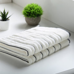 Spaces 100% Cotton Hand Towel 400 Gsm | High Loft Ribbed Texture High Absorbency Hand Towel -White