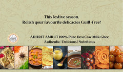 Natural A2 Desi Cow Milk Ghee By Adhrit Amrut | Delicious & Nutritious Healthy Desi Cow Ghee Good For Pulao | (500ml) 16.9 Ounce | Jar Pack