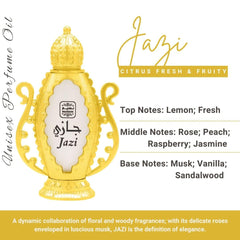 Naseem Jazi Concentrated Perfume Oil 20ml 0.6 Fl.oz. Alcohol Free | Unisex Fragrance | Long Lasting