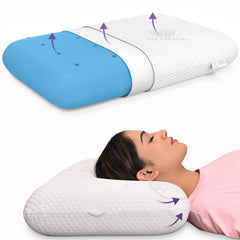 Cooling Gel Memory Foam Pillow, Orthopedic Thick Pillow, King Size - 5 Inches | Pillow For Sleeping & Neck Pain Relief, With Removable Washable Cover, Adjustable Pillow - Pack Of 1