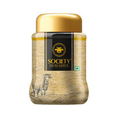 Pure Organic Desi Cow Ghee By Society | Rich Aroma & Nutritious Healthy Desi Cow Ghee For Skin Care | (500ml) 16.9 Ounce | Jar Pack