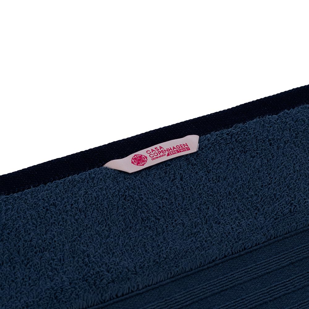 Casa Copenhagen Egyptian Cotton Exotic Hand Towel 400 Gsm (Zt Navy)- 2 Pcs