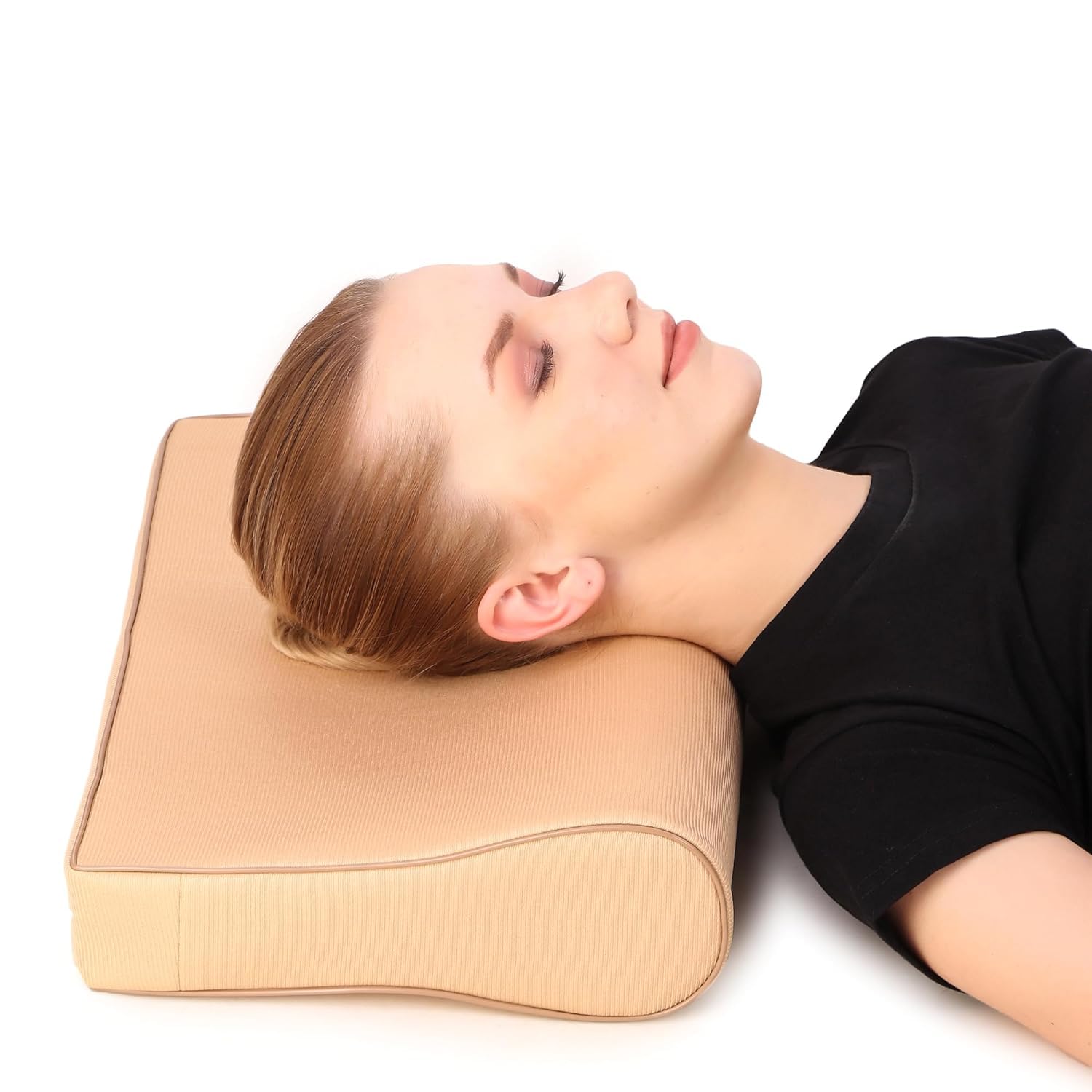 Cervical Pillow For Spondylosis Neck & Back Pain Support, Soft Pillow - Beige | Stress Universal Senior Citizen Men & Women | For Back & Side, Stomach Sleepers, Lightweight Pillow