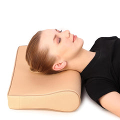Cervical Pillow For Spondylosis Neck & Back Pain Support, Soft Pillow - Beige | Stress Universal Senior Citizen Men & Women | For Back & Side, Stomach Sleepers, Lightweight Pillow