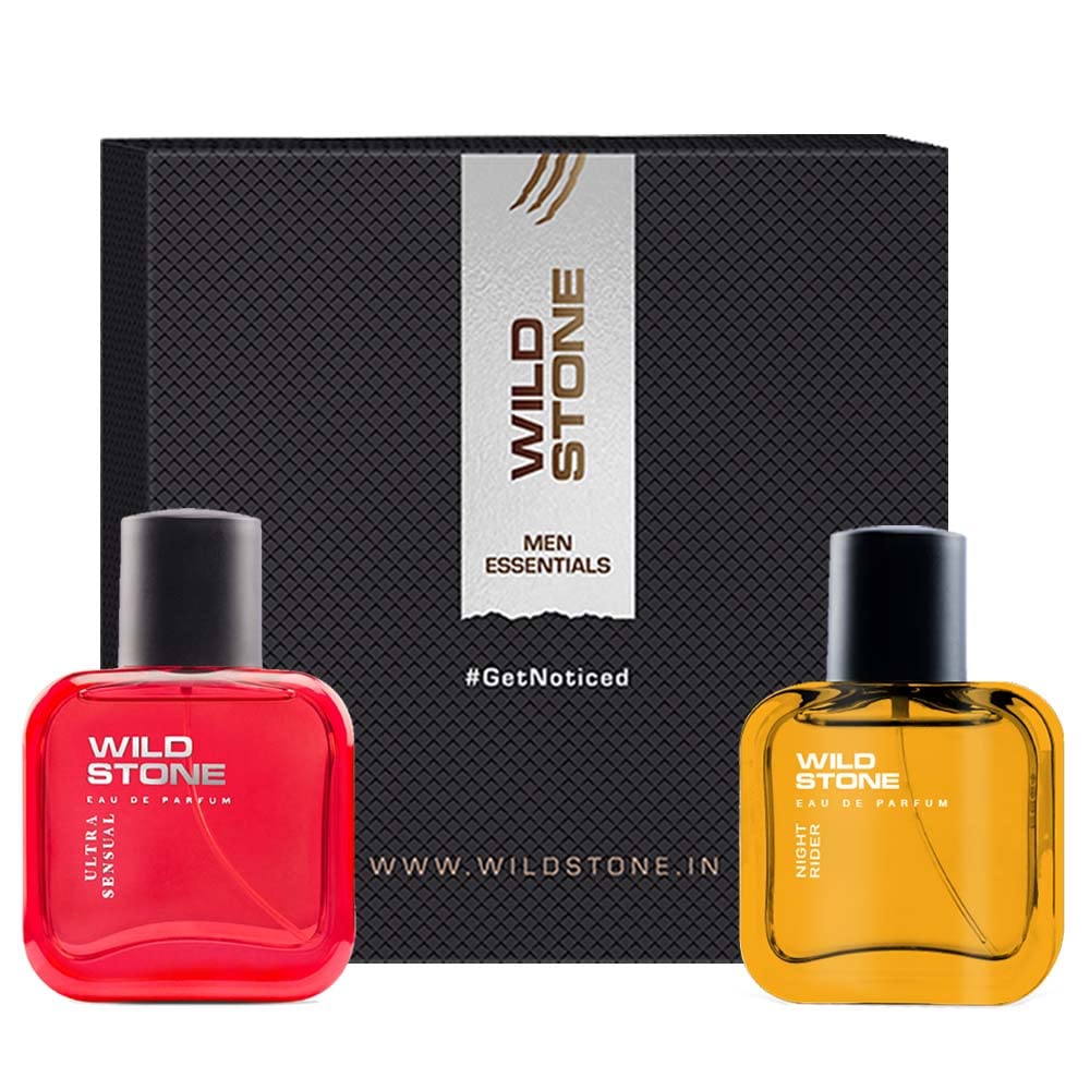 Wild Stone Night Rider & Ultra Sensual Long Lasting Eau De Perfume For Men 60ml 2.0 Fl.oz. | Best Gift Set For Raksha Bandhan