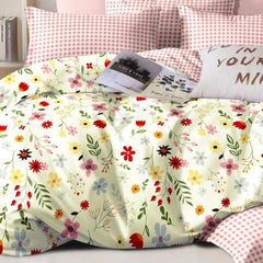 Soft Cotton Super King Size Bedsheet With 2 Large Size Pillow Covers - 108 X 108 Inches, Multicolor | 240 Thread Count Suitable For All Seasons & Easy To Wash