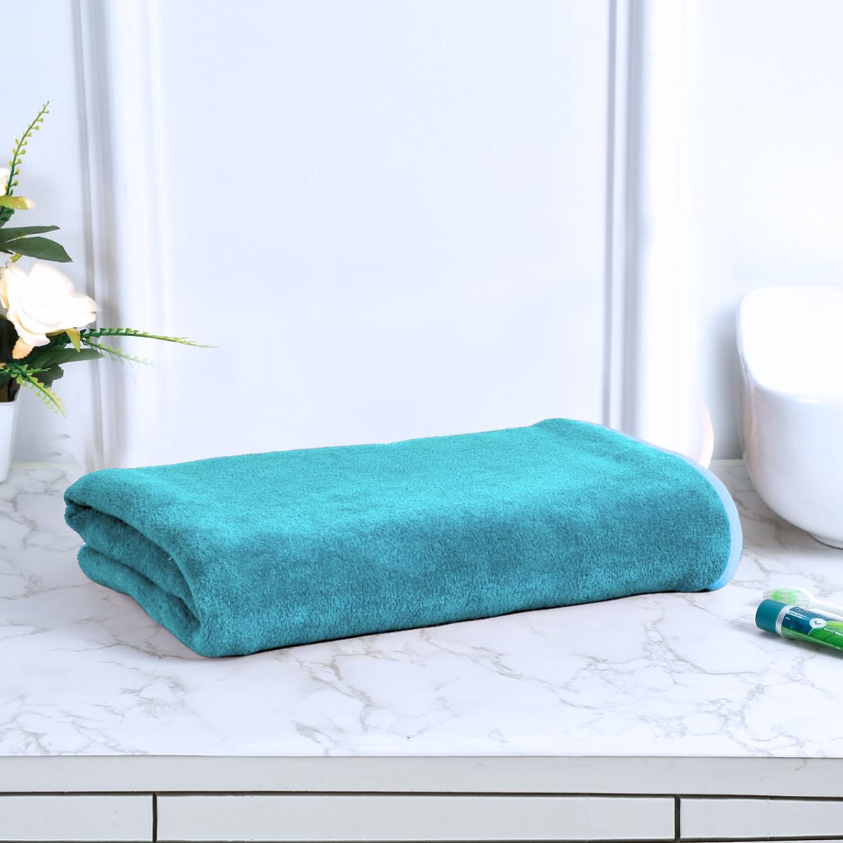 Black Gold The Finer Touch Premium Microfiber Bath Towels 400 Gsm | Lightweight Ultra-Soft Fade Resistant (Green Blue)