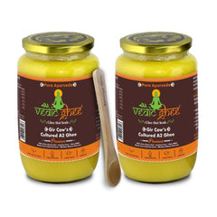 Premium A2 Gir Cow Cultured Desi Ghee From Kesariya Farm By Vedic Ghee | Bilona Two Way Churned Natural & Healthy Ghee Good For Dishes | (2 Liters) | 67.6 Ounce (1L* Pack Of 2) | Jar Pack