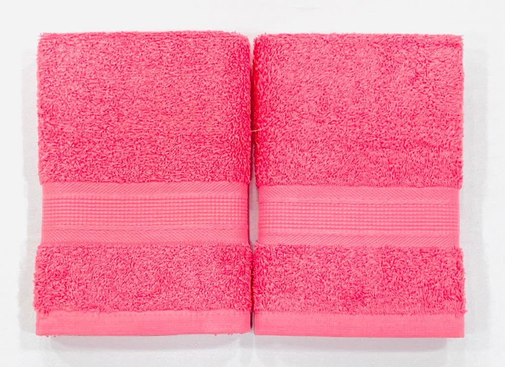 Bombay Dyeing Plain Santino 500 Gsm Cotton Hand Towel Set - Rose (2 Piece)