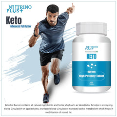 Nutrino Plus+ Keto Weight Loss Supplement With Green Tea + Garcinia Cambogia + Green Coffee, Contain Powerful Fat Burning Ingredients Help You Use Fat Instead Of Carbs | 60 Tablets 100gm 0.2lbs