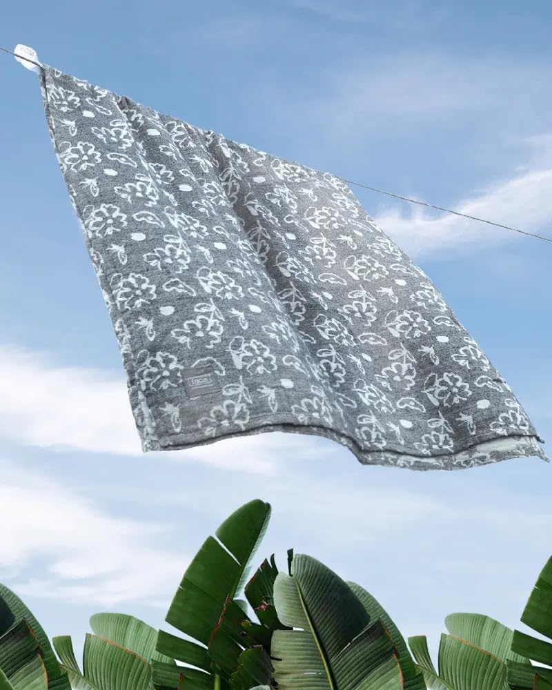Doctor Towels, Banana Floral Towel Set Of 3-1 Bath Towel, 1 Hand Towel, 1 Face Towel, Super Soft & High Absorbency Towels For Sensitive Skin, Quick Dry Towels Large Size (Charcoal)