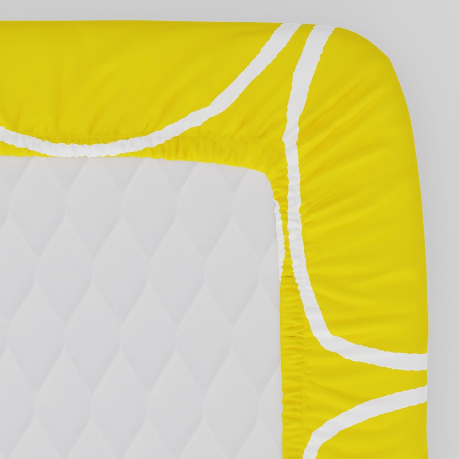 King Size Bedsheet For Double Bed With 2 Pillow Cover - 72 X 78 Inches, Yellow & White | Perfect For Lifestyles & Everyday Use | 144 Thread Count