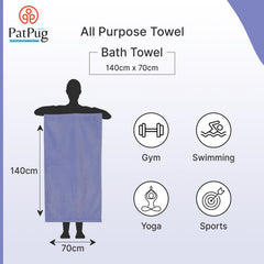 Patpug Ultrasoft Microfiber, Comfortable, Fade Resistant, Highly Absorbent, Quick Drying Large Bath Towel 400 Gsm (Royal Blue)