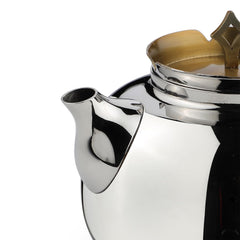 Stainless Steel Tea Pot Set, Chrome & Gold - Easy Pour Spout | Designer Serve Ware - Ideal Gift For Tea Lovers!