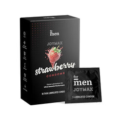 Formen Joymax Strawberry & Lubricated Condoms For Men With Disposable Pouches (Pack Of 2)