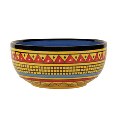 Hand Painted Ceramic Serving Bowl - 800ml, Yellow | Salad Bowl - Ceramic Vegetable Serving Bowl