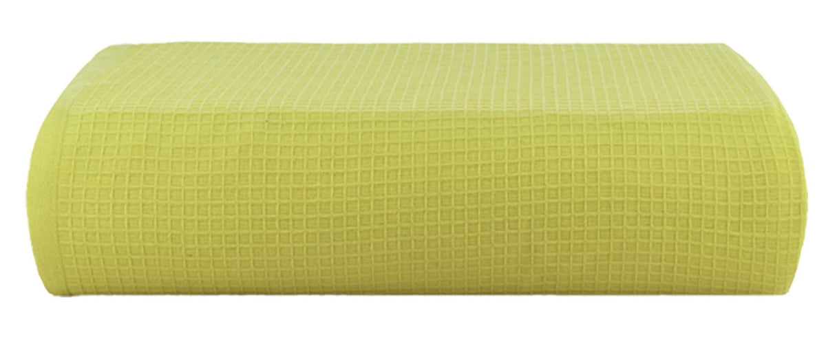 Casa Copenhagen Egyptian Cotton Waffle Large Bath Towel 500 Gsm (Lime Green)