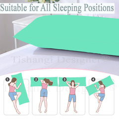 Full Body Pillow For Sleeping, Long Pillows For Bed, Aqua Green - 54 X 18 Inch | For Sleeping, Hug, Pregnancy, Maternity Support | Cushion For Adults, Pregnant Women, Super Soft Cover