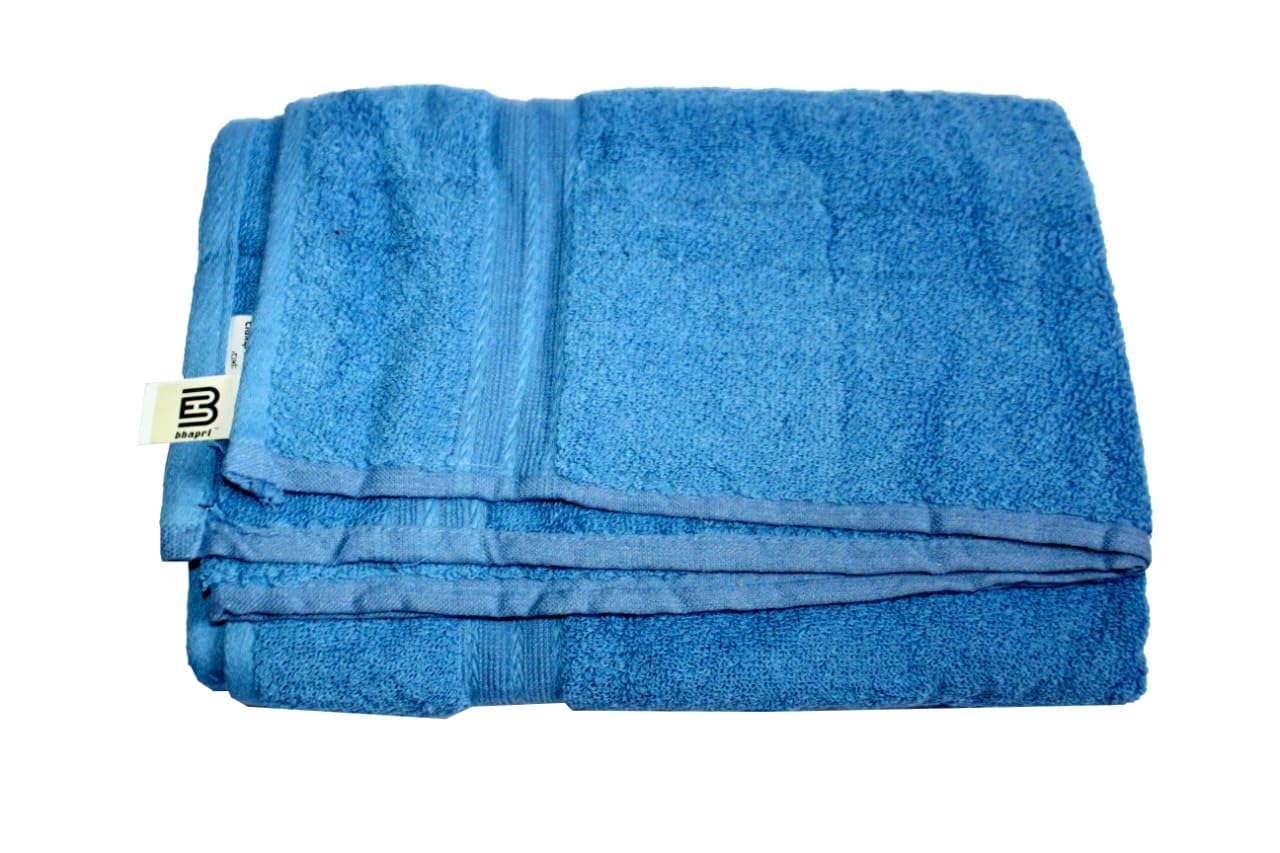 Bhapri Turkish 100% Cotton Luxury Bath Towels 500 Gsm | Lightweight Soft & Absorbent Quick Dry Plush Bathroom Towels (Blue)