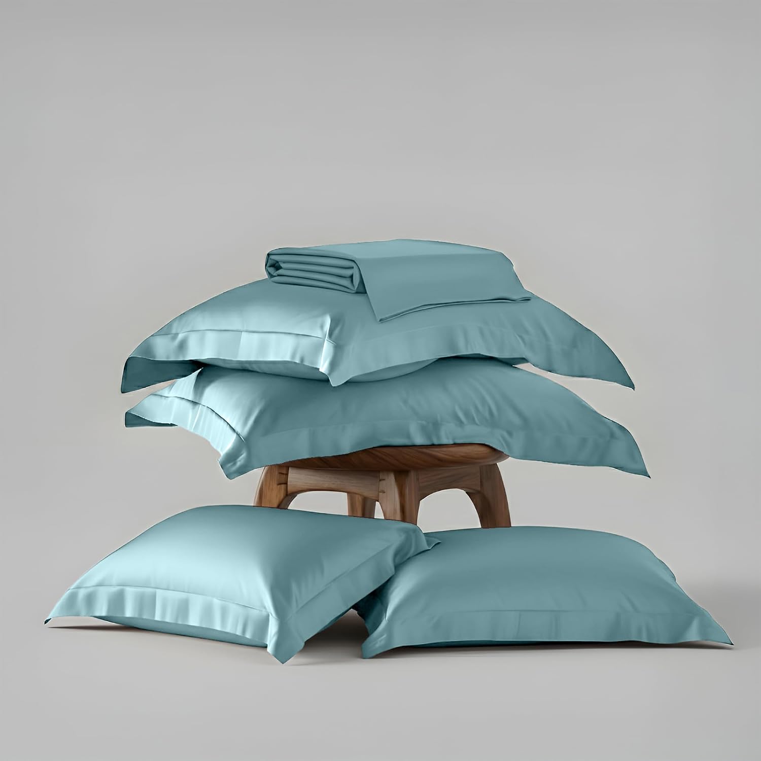 Bedding Set 1 Bedsheet King Size With 4 Pillow Cover - 108 X 108 Inches, Dreamy Blue | Wedding, Bedroom, Date Night Collection | 300 Thread Count