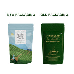 Navvayd Darjeeling Spring White Tea - 50gm, 1.7 Ounce, 25cups | 100% Darjeeling White Tea - Long & Whole Leaves | Low Caffeine, Gluten Free, Vegan