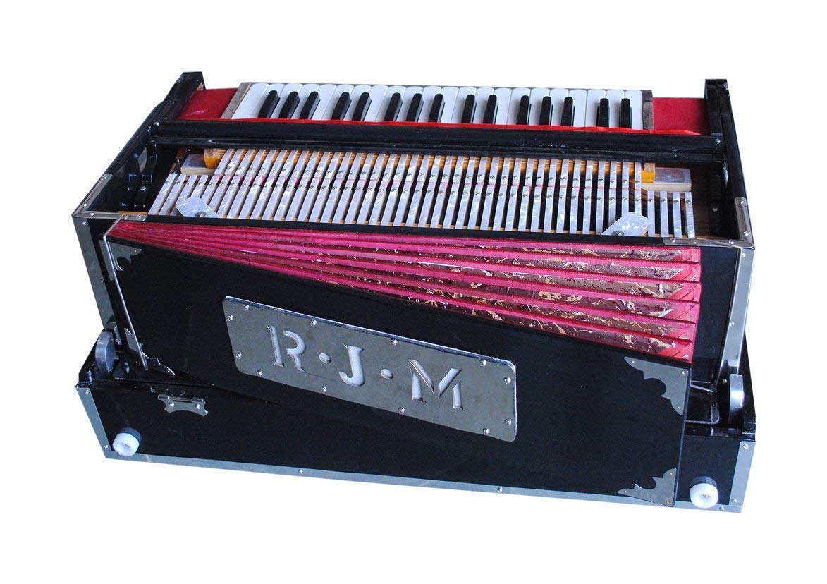 Musical Instrument Harmonium With Coupler - 9 Scale Changer (With Coupler), 37 Italian Keys, 3 3/4 Octave, 3 Set Of Premier Star Reeds (Male, Male & Female), Seven Folded Below