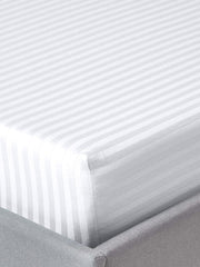 Stripes Queen Fitted Sheet With 2 Pillow Covers - 60 X 78 Inches, White | Comfort & Luxury With Bedsheet | Soft & Comfortable Surface