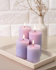 LAVENDER FRAGRANCE MARBLE WAX CANDLE PILLAR MARBLE FINISH CANDLE