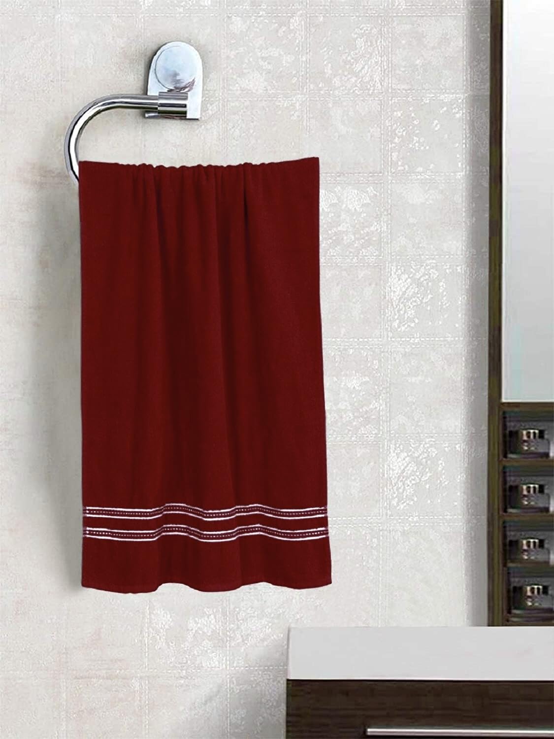 Home Elite Cotton Bath Towel 400 Gsm (Maroon)