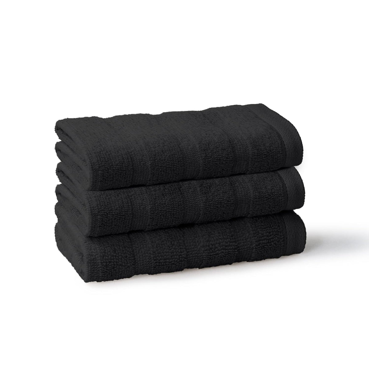 Mytrident Quick Dry 100% Cotton Face Towel 450 Gsm (Black) - 3 Pcs