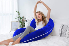 Pregnancy Pillow, Maternity Body Pillow For Sleeping, C Shaped Pillow, Royal Blue - 55 Inch | Full Body Pillow, Pregnancy Pillow For Pregnant Women, Support Belly & Back, Velvet Cover