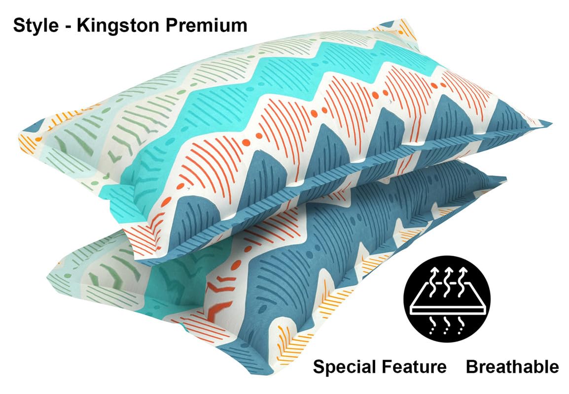 King Size Bedsheets With 2 King Size Pillow Covers - 108 X 108 Inches, Multicolor | Perfectly For Gifting Wedding, Anniversary - Durable, Light Weight, Skin-Friendly Double Bedsheet