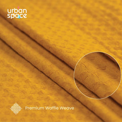 Urban Space 100% Cotton Waffle Multipurpose Hand Towel 150 Gsm | For Kitchen, Machine Washable & Reusable - Set Of 6 (Mustard)