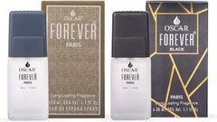 Oscar Forever Paris With Forever Black Long Lasting Perfume For Men & Women |exclusive Combo Of Chypre Floral & Woody Aromatic Fragrance | Everyday Unisex Skin Friendly Perfume | 30ml 1 Fl.oz. Each X2